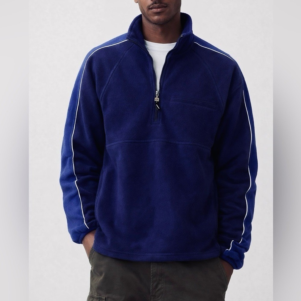Vintage Prospirit Blue Zip Up Fleece Pullover Jacket Coat